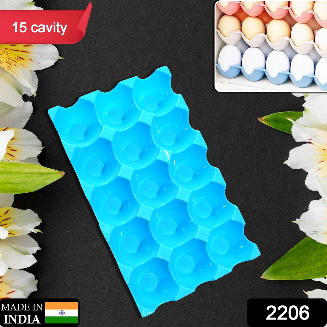 Egg tray with 15 egg slots
