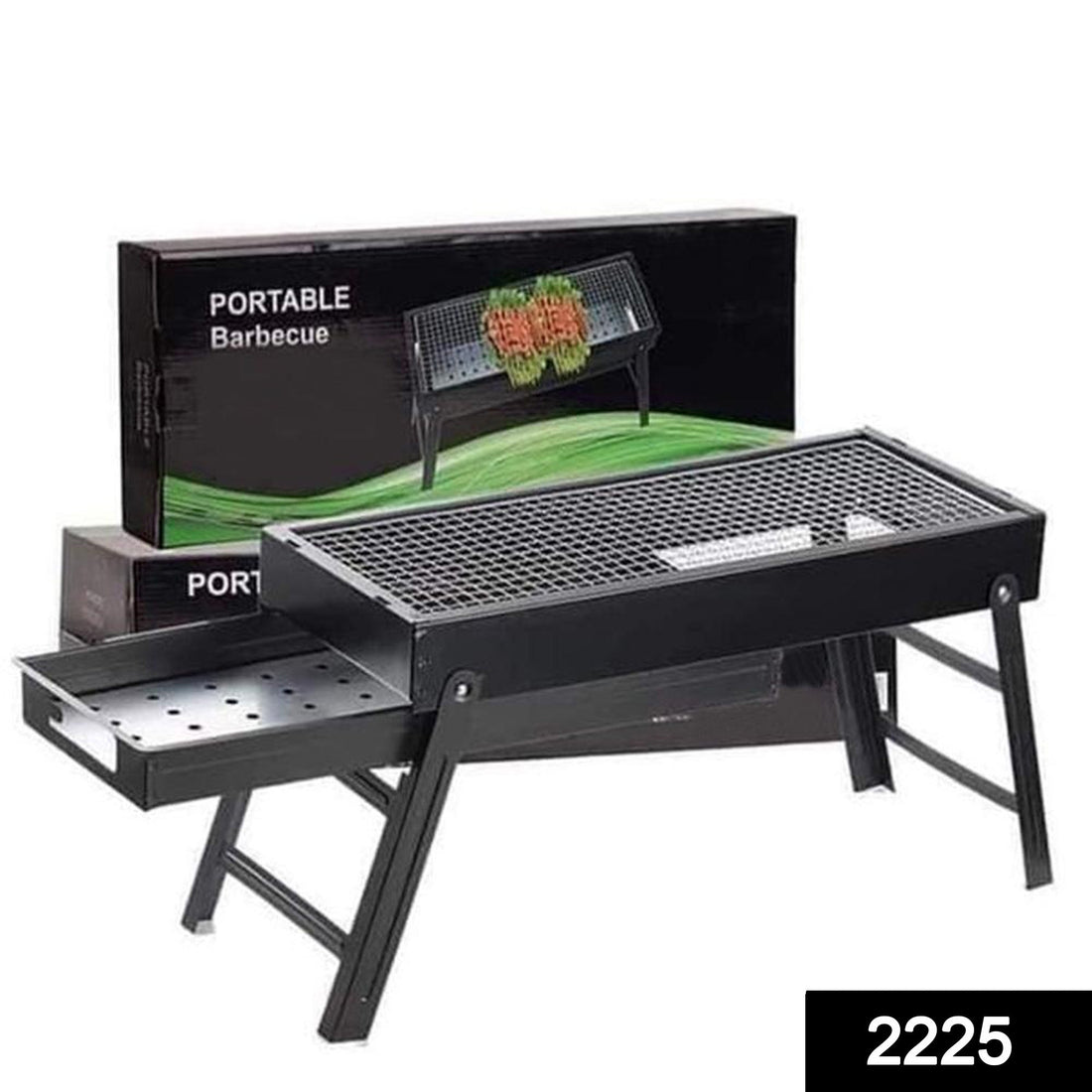 Portable BBQ grill set for outdoor and home use.