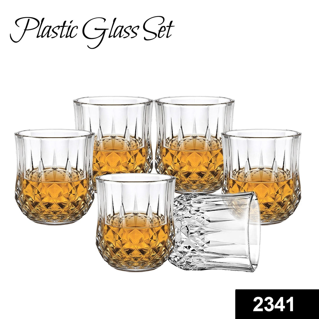 Transparent unbreakable plastic glasses set