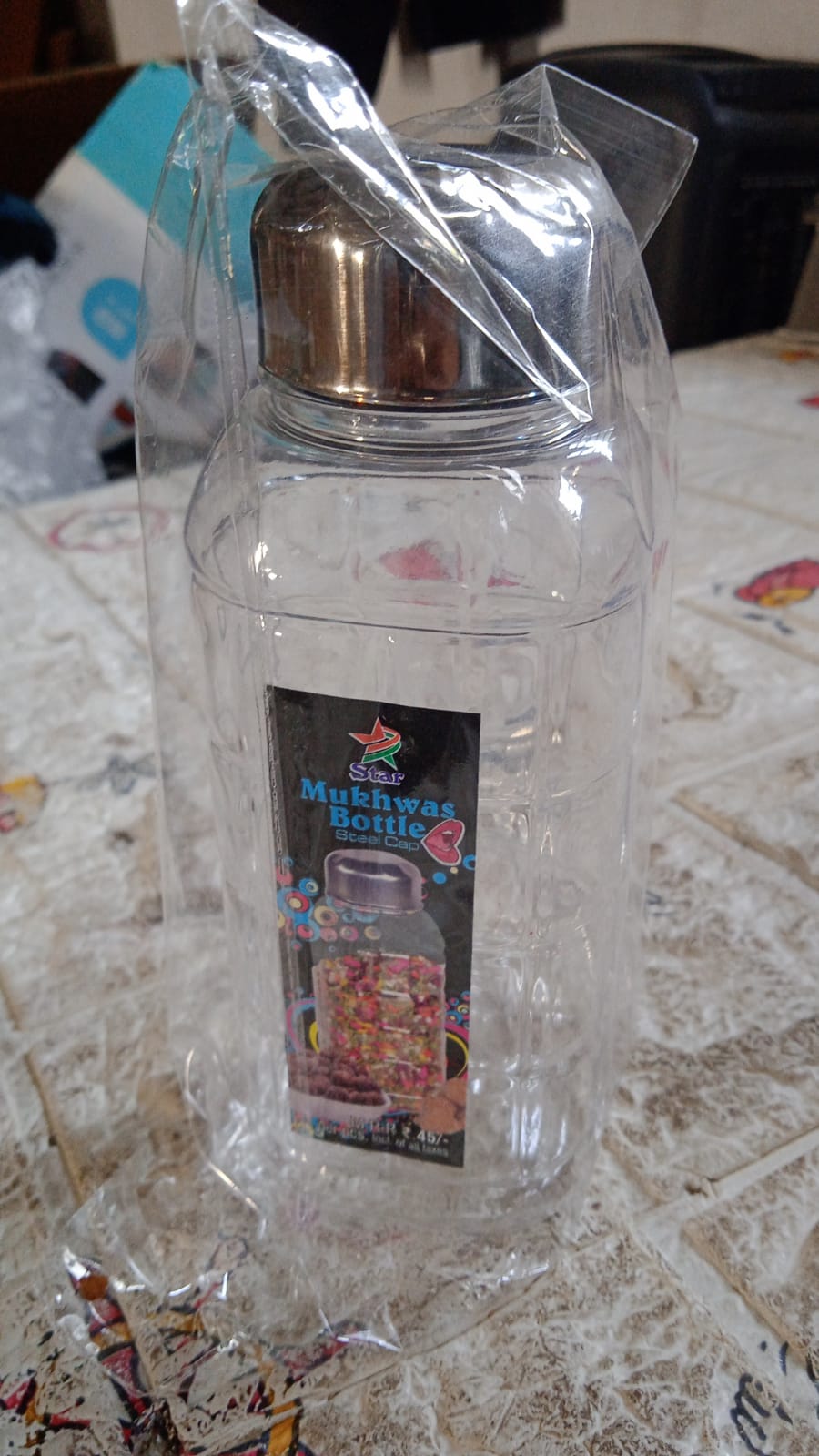 Plastic Transparent Mukhwas Bottle With Steel Cap / Mouth Freshener / Dryfruits Multipurpose Air Tight and BPA Free Kitchen Storage Bottle (1 Pc) - Shopmania Wholesale
