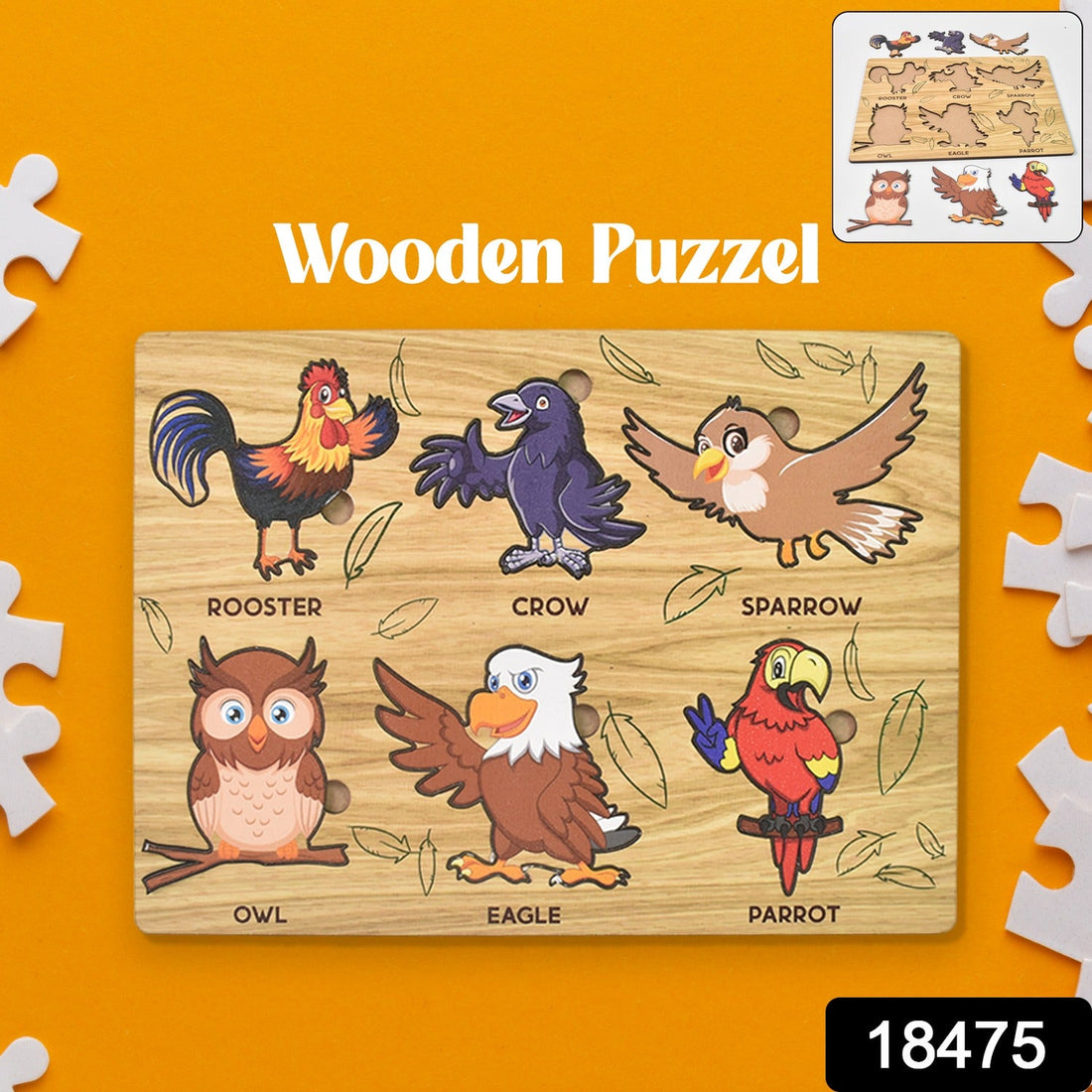 Melissa & Doug Wooden Bird Puzzle Board