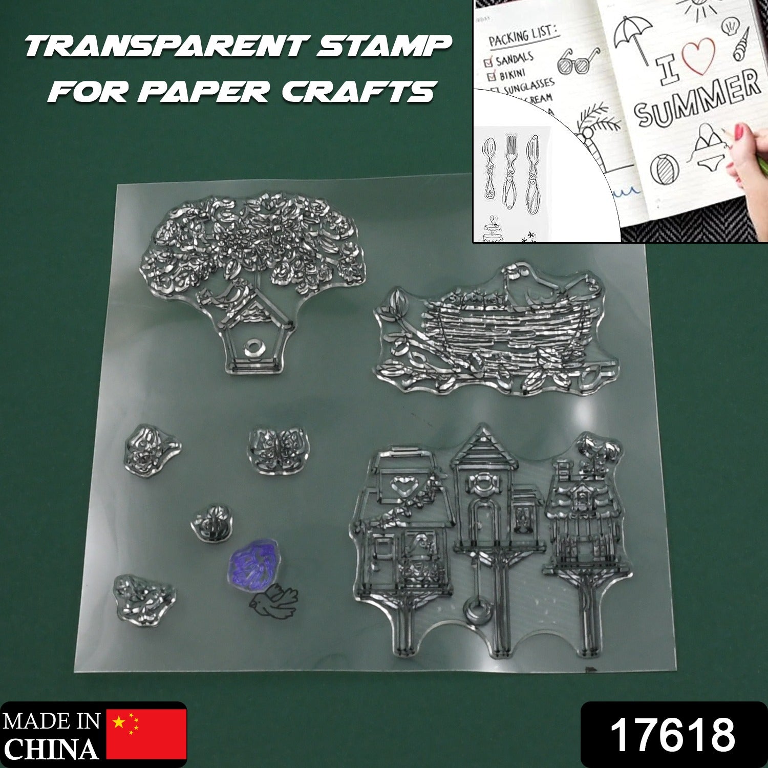 Reusable Rubber Stamp, TPR Stamp DIY Accessories Good Stamping Effect DIY Transparent Stamp Stick Repeatedly for Envelope for Diary for Invitation Letter, Photo Album Decoration for Paper Crafts (Mix Design / 1 Set) - Shopmania Wholesale