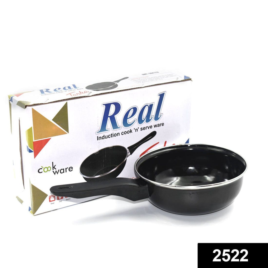 Non-stick fry pan for gas stoves, without lid