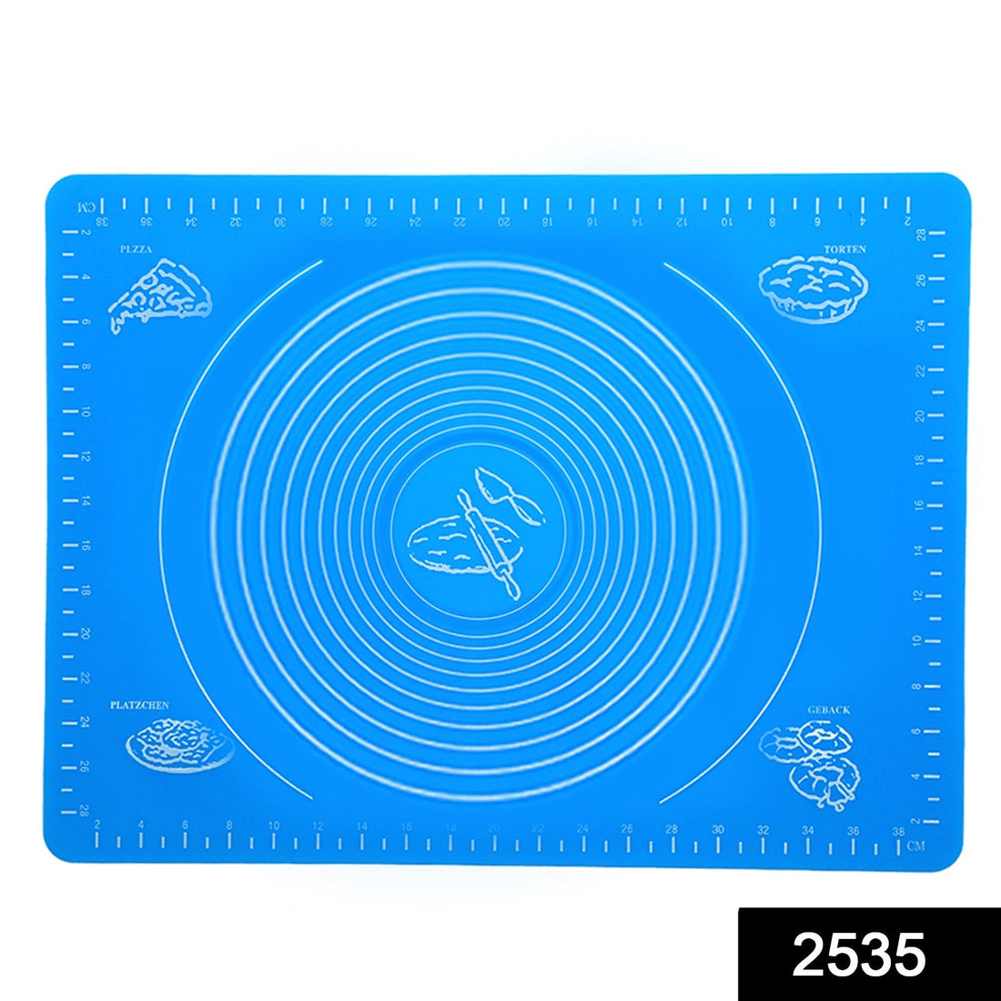 Silicone baking mat with measurements for precise baking
