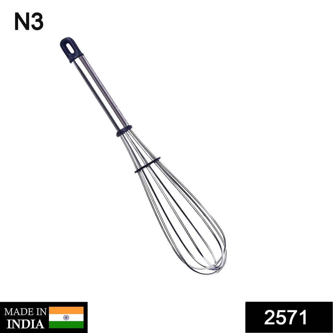 Stainless steel balloon whisk with a sturdy handle