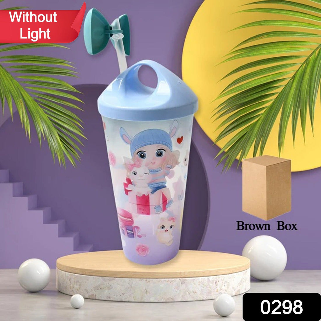 Unicorn Water Bottle with Straw & Lid for Kids (Without Light) - Shopmania Wholesale