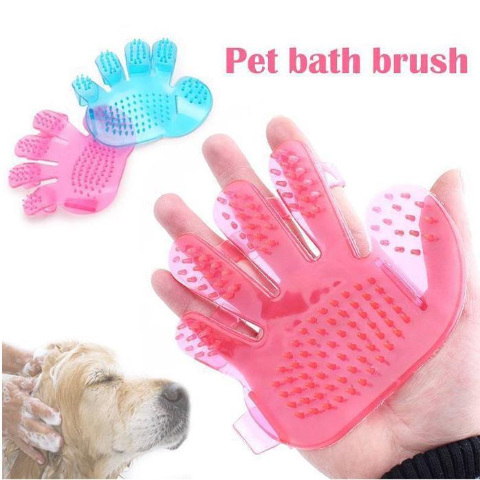 Rubber Pet Cleaning Massaging Grooming Glove Brush your brand