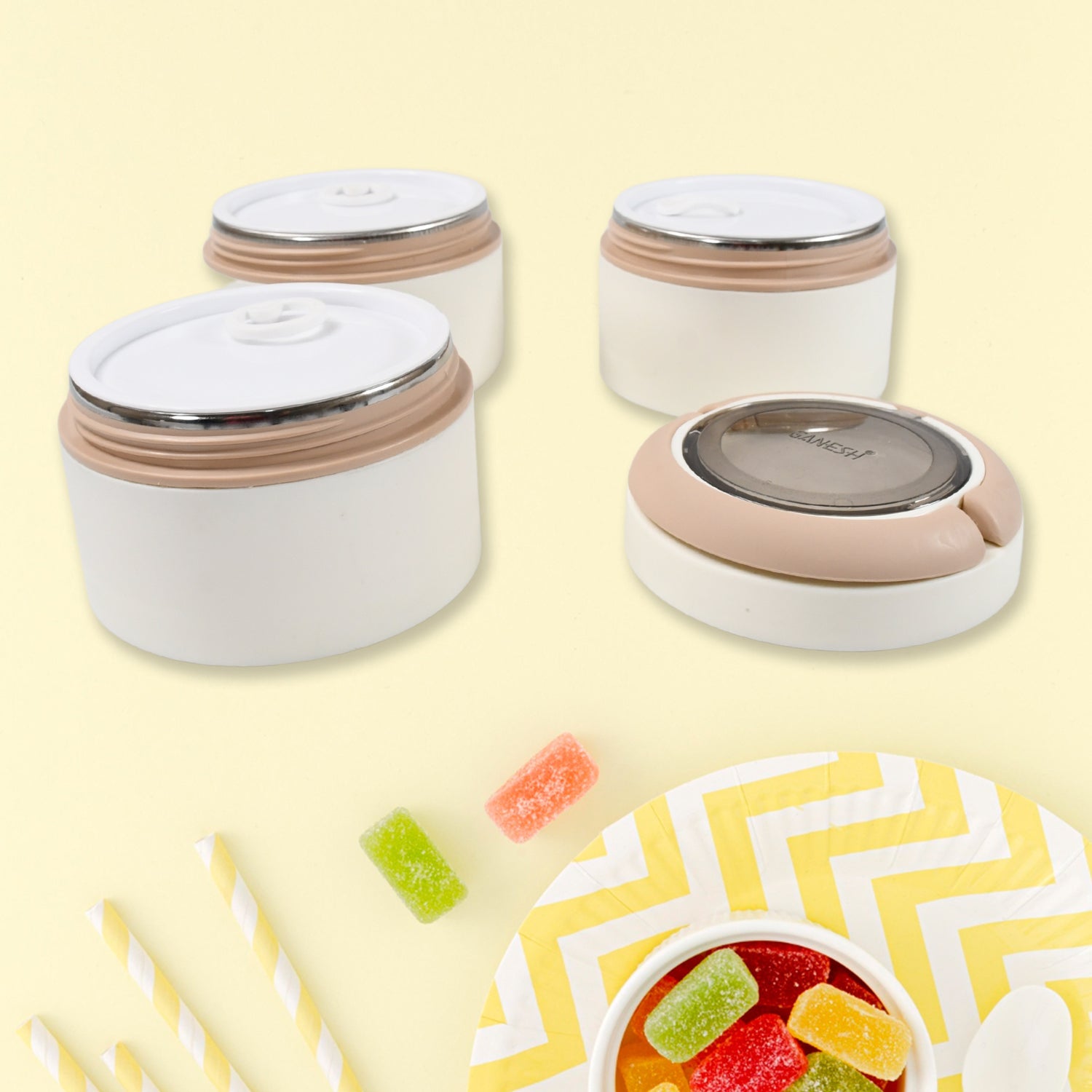Ganesh Smart Stack 3 Layer Portable Lunch Box Stainless Steel Airtight Leak-Proof Lunch Box for Office, School, Picnic: Color May Vary (3 Layer) - Shopmania Wholesale