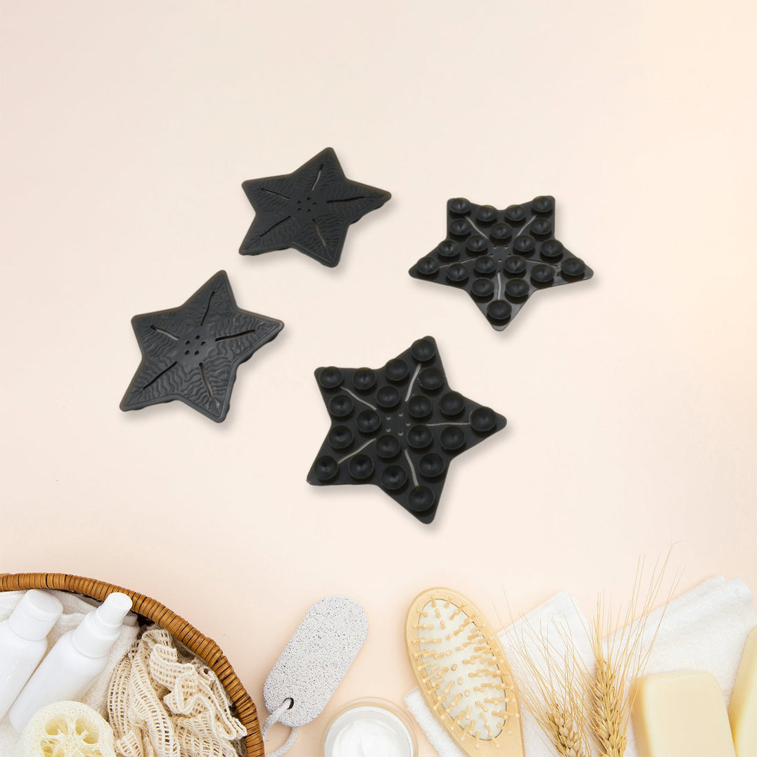 Mini  Pvc Anti-Slip Bat Mat Non Slip Baby Bath Mats, Mini Child Safety Anti Slip Shower Mats Star Shaped for Kids (4 pc Set) - Shopmania Wholesale