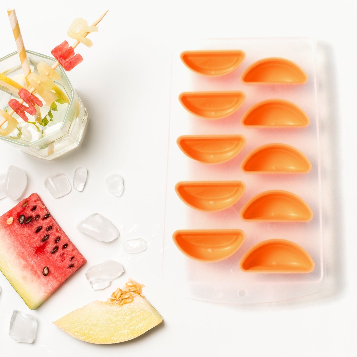 Silicone Mold Ice Cube Tray Creative Sweet Multi Type Ice Tray , Ice Cube Trays Multi Fruit Shape Ice Tray (1 Pc) your brand