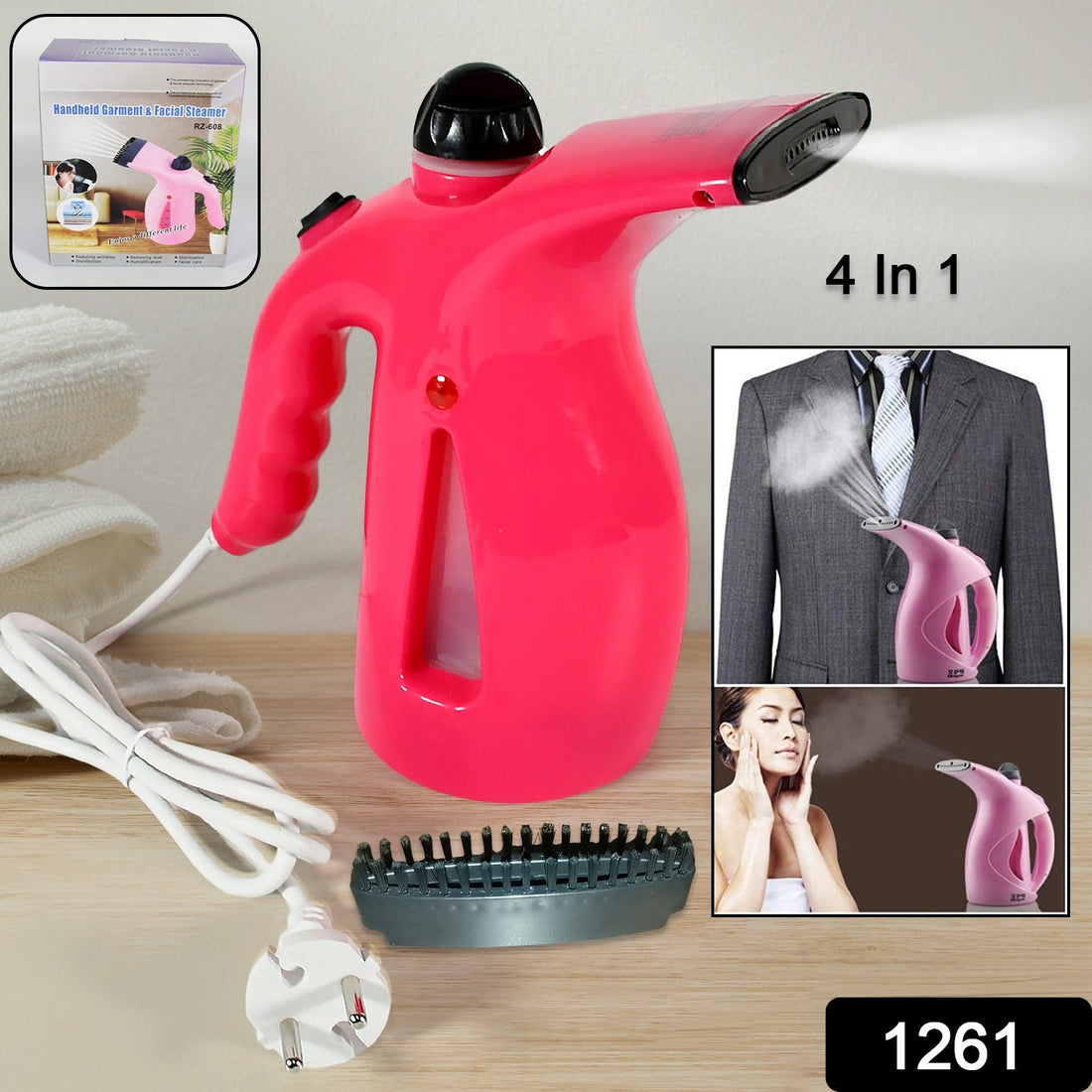 Portable 4 in 1 Handheld Garment Steamer & Facial Steamer Electric Iron Steam Portable Handy Vapor Steamer - Shopmania Wholesale