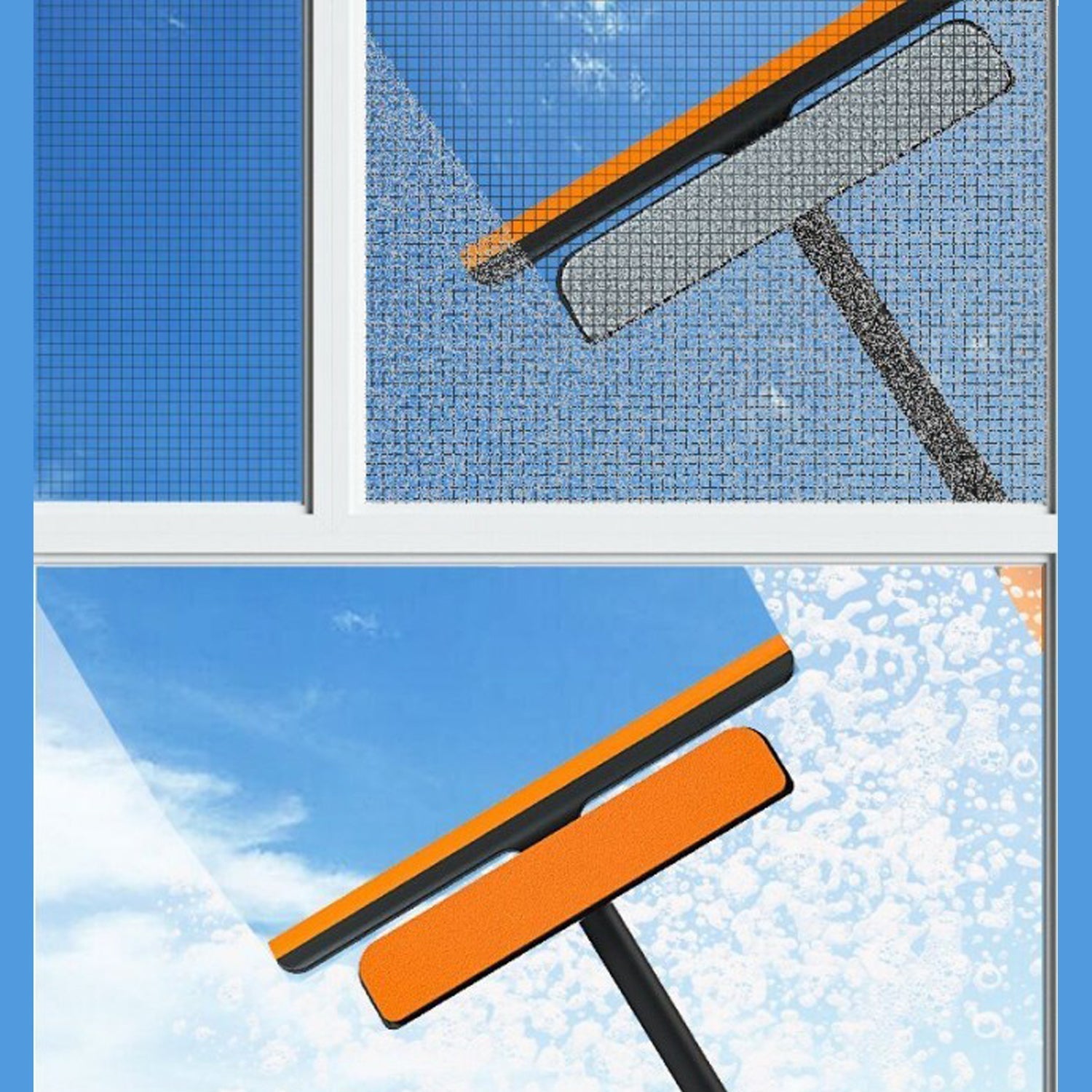 Plastic glass wiper with ergonomic handle