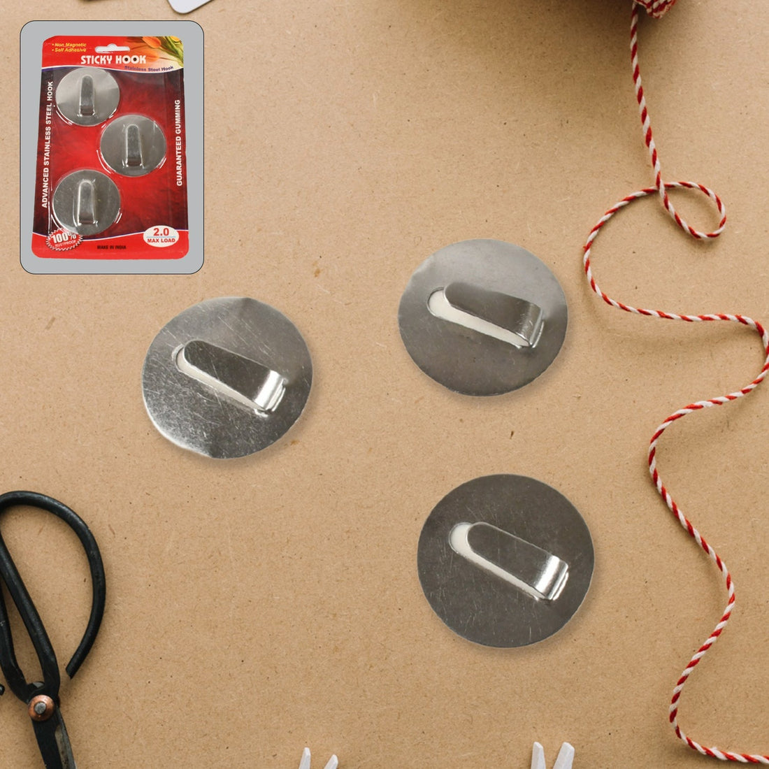 Self- Adhesive Hooks, Heavy Duty Wall Hooks Hangers Stainless Steel Waterproof Sticky Hooks for Hanging Robe Coat Towel Kitchen Bathroom and. your brand