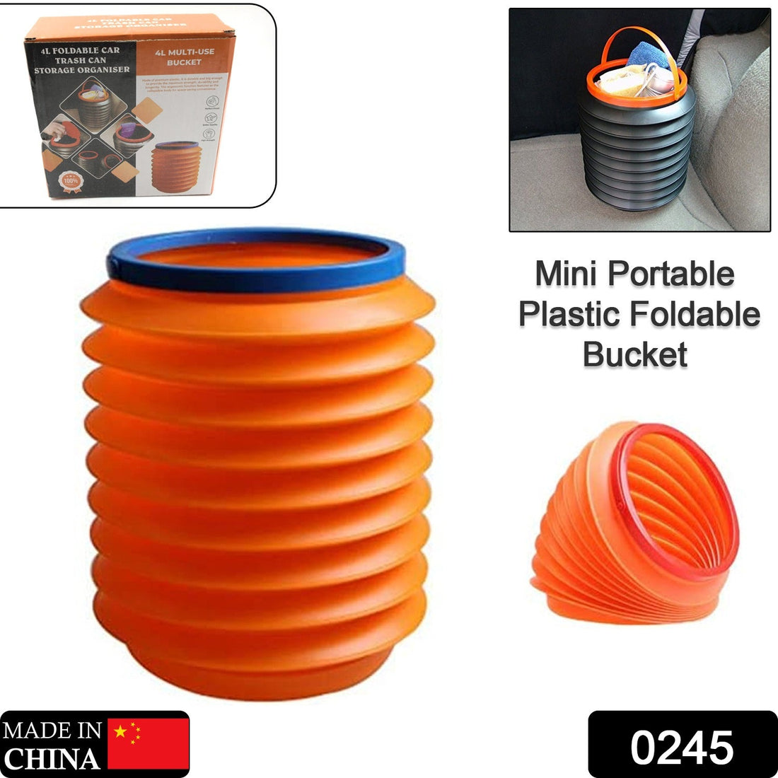 Foldable Storage Bucket , Water Container & Dustbin Multiuse Bucket For Home , Car & Kitchen Use Bucket - Shopmania Wholesale