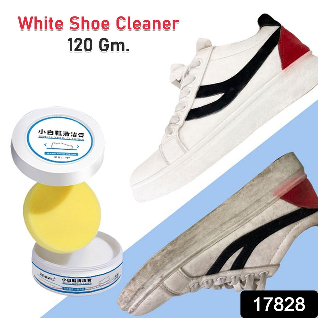 Stain Remover Cleansing Cream for Shoe Polish Sneaker Cleaning Kit Shoe Eraser Stain Remover White Rubber Sole Shoe Cleaner White Shoe Cleaning Cream Stain Remover (120 Gm Approx) - Shopmania Wholesale