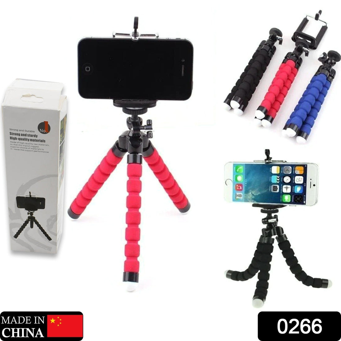 Portable Mini Octopus Tripod Stand with Phone Holder for Live Selfie, Mobile Phone Portable and Adjustable Stent your brand
