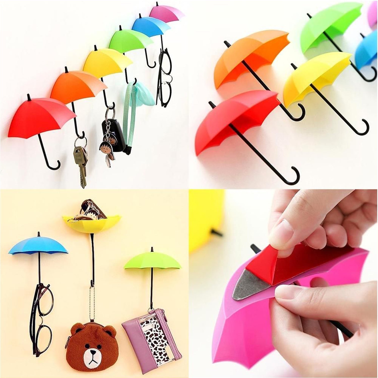 Multipurpose Umbrella Key Hat Holder Wall Hanging Hook Multicolor your brand