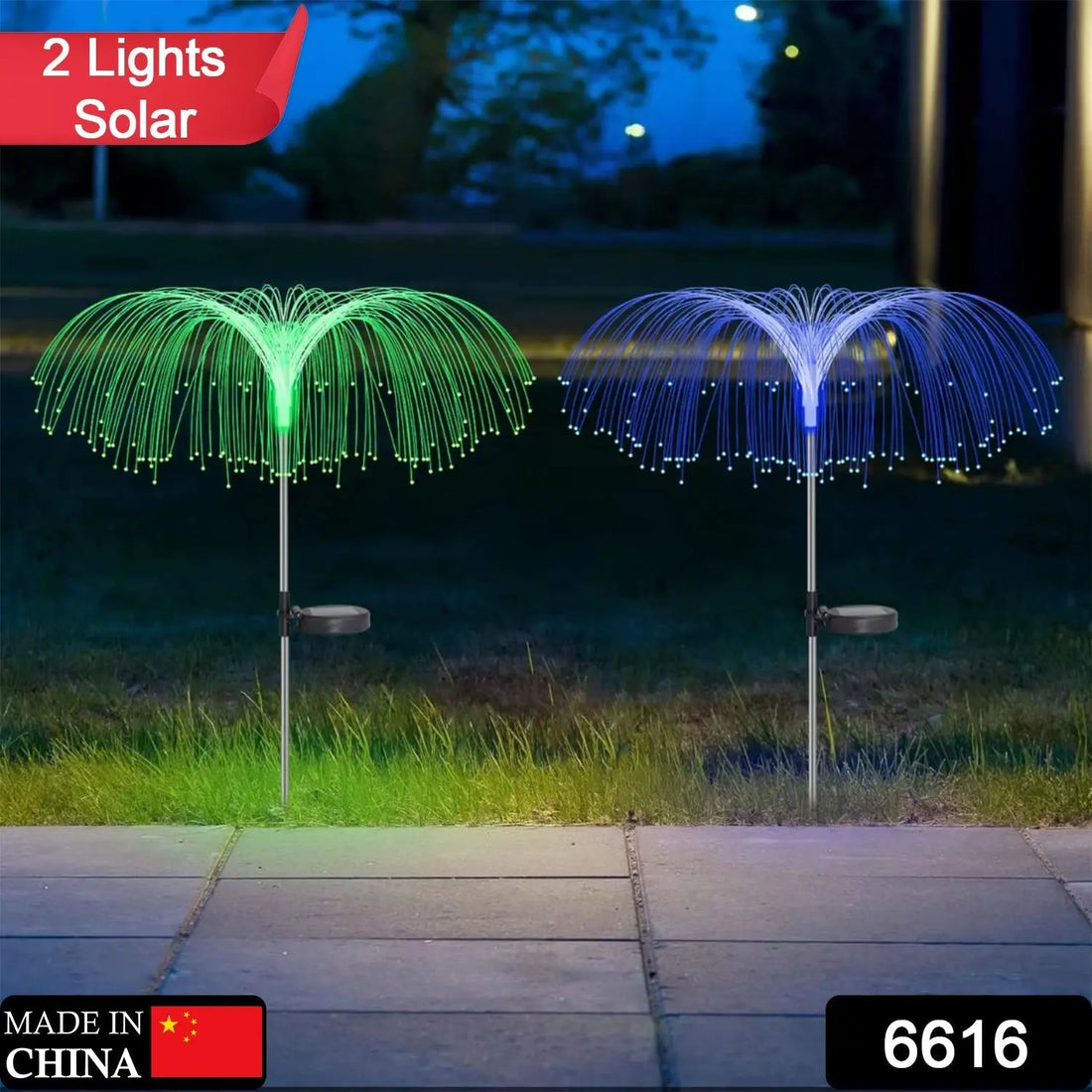 2pcs Garden Solar Outdoor Lights Decorative , 7 Colors Changing RGB Light Waterproof Flower Jellyfish Firework Decor for Garden Patio Landscape Pathway Yard Holiday Decor your brand