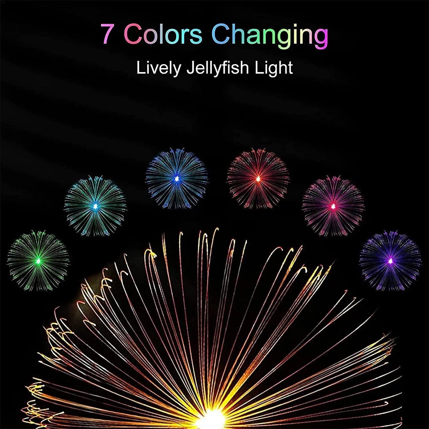 2pcs Garden Solar Outdoor Lights Decorative , 7 Colors Changing RGB Light Waterproof Flower Jellyfish Firework Decor for Garden Patio Landscape Pathway Yard Holiday Decor your brand