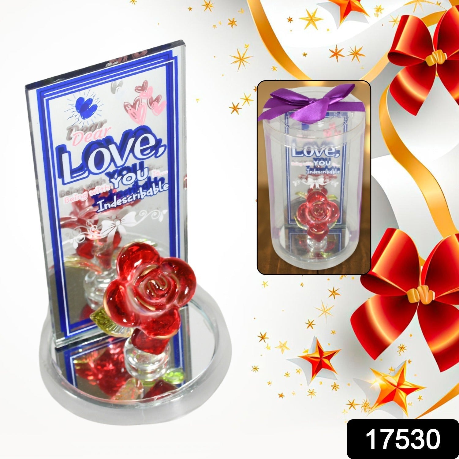 Lovely Rose Gift Showpiece, Love showpiece Valentine's Day Gift, Cute Anniversary, Wedding, Birthday, Boyfriend, Husband Romantic Unique Gift Set, Home Decoration Gift Set (1 Pc) your brand