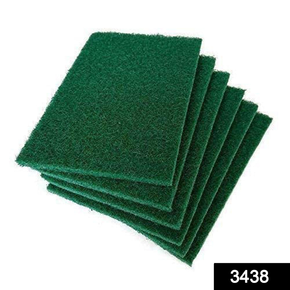 Pack of 6 aqua green scrub sponges for kitchen cleaning.