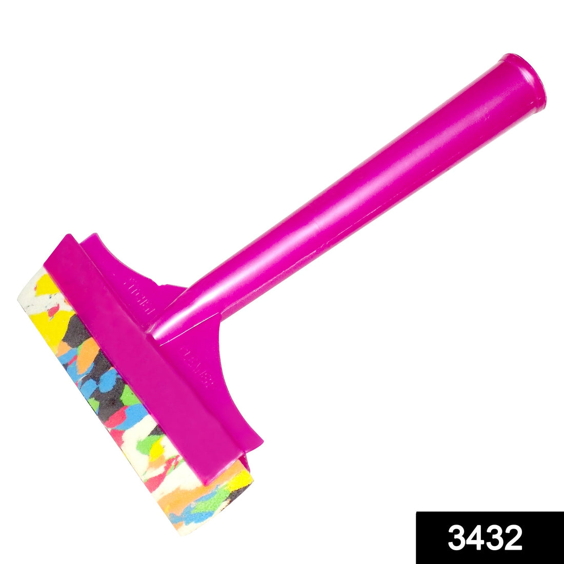 Bathroom floor cleaning wiper with foam plastic handle, durable design.