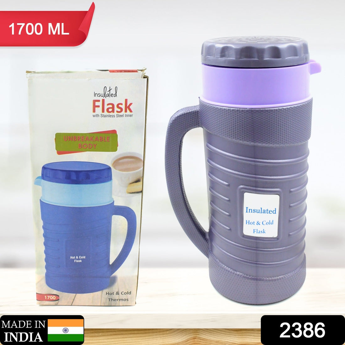 Stainless steel thermos flask for coffee or tea