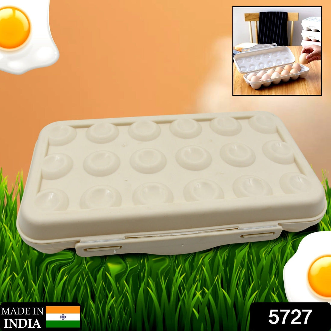 18 Grid Egg Holder Storage, Shock-Proof Egg Container with Buckle, Egg Carrier, Egg Tray, Egg Shelter, Effective Full Seal, Egg House use for Fridge, Camping, Kitchen your brand