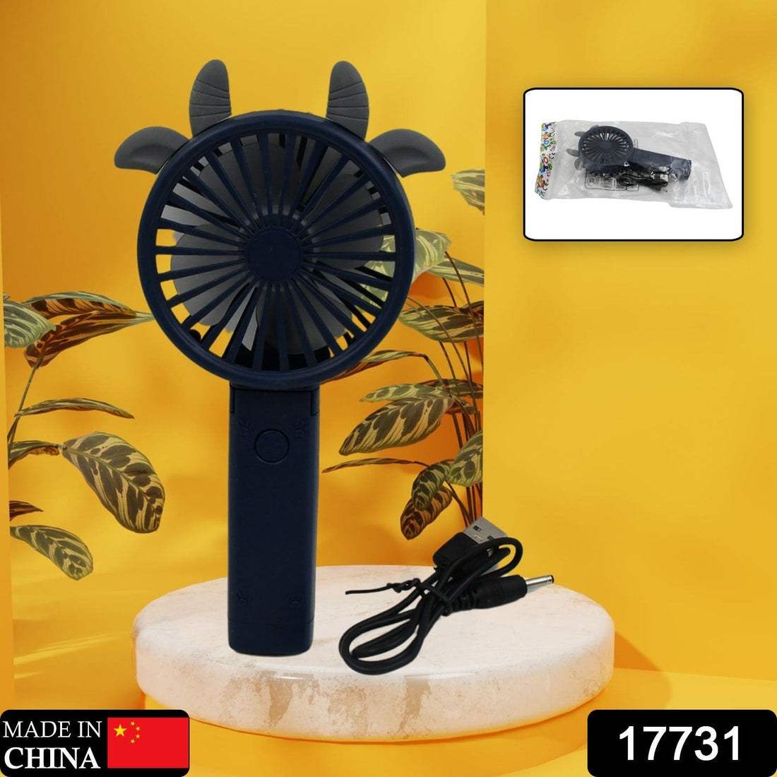 17731 Portable Small Electric Fan Handheld, USB Rechargeable Mini Student Handheld Class Personal Fan (1 Pc / Mix Color Design) - Shopmania Wholesale