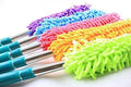 Microfiber duster with extendable handle for easy cleaning.