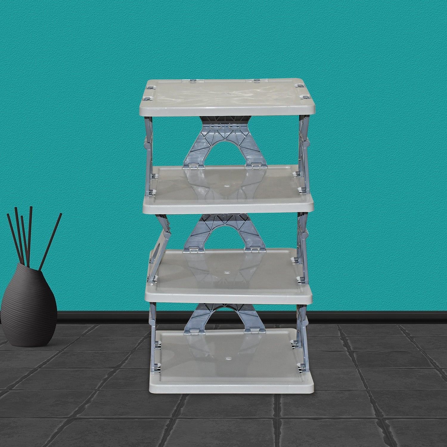 Foldable Shoe Rack (1 Pc, 4 Layers): Space-Saving, Entryway Storage - Shopmania Wholesale