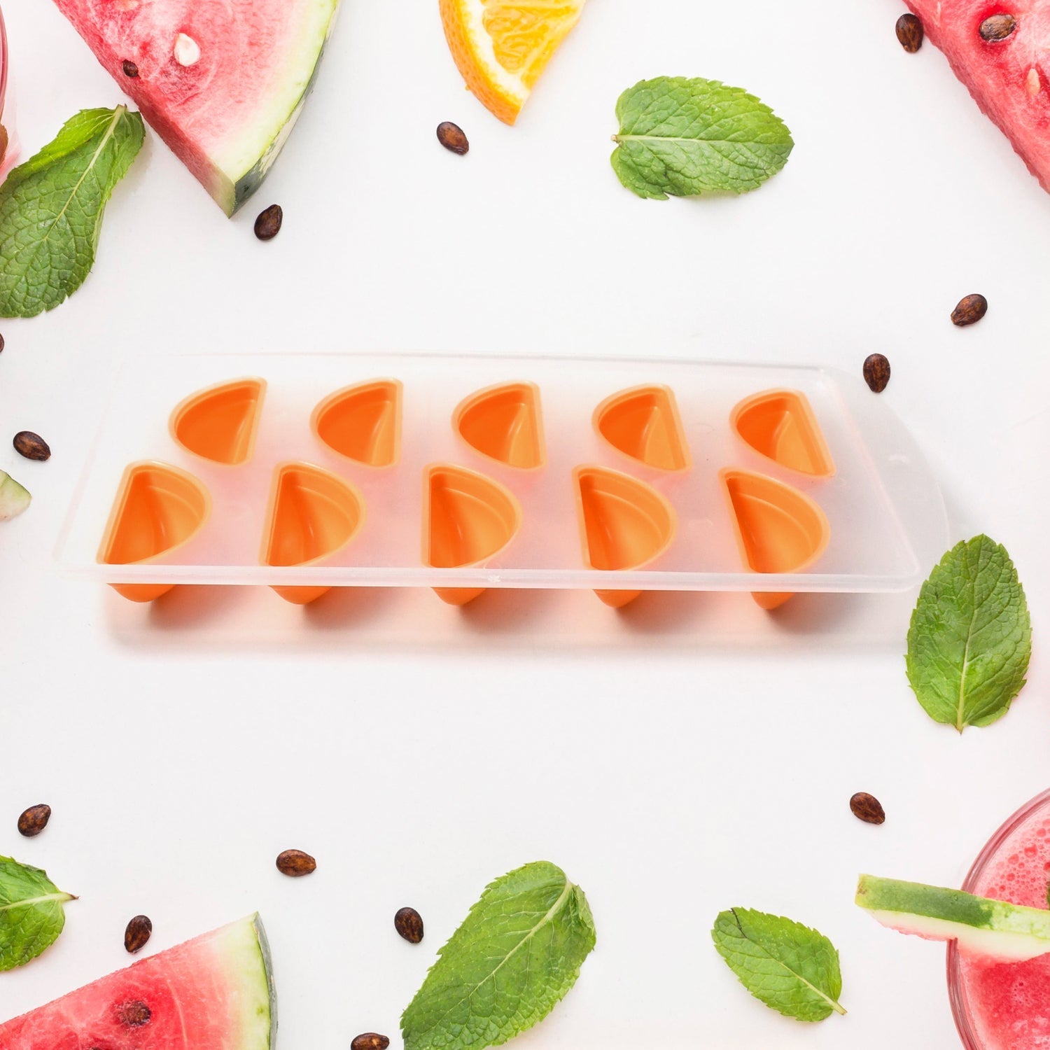 Silicone Mold Ice Cube Tray Creative Sweet Multi Type Ice Tray , Ice Cube Trays Multi Fruit Shape Ice Tray (1 Pc) your brand