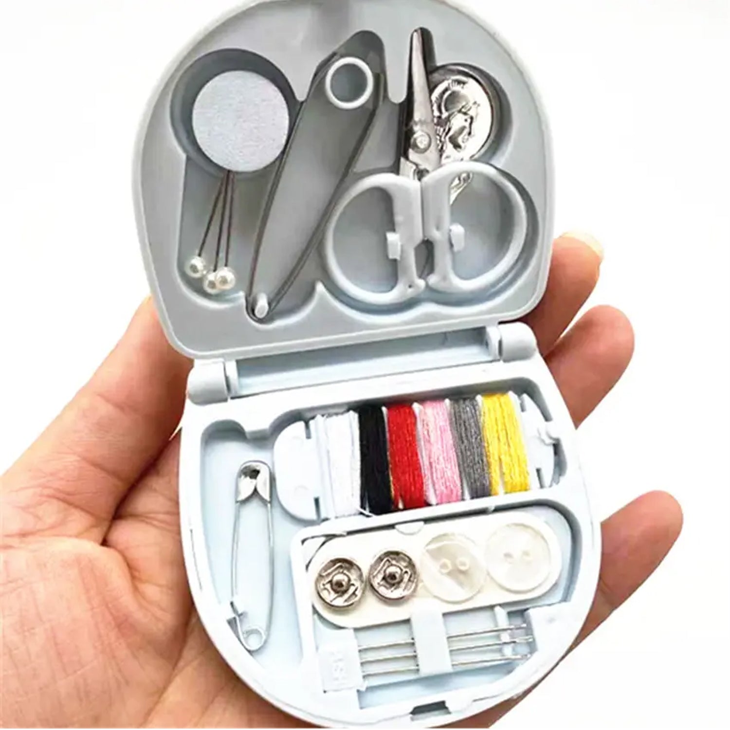 Mini Travel Sewing Kit DIY Sewing Portable Sewing Tool Kits Plastic Sewing Kit Box Beginner Friendly Emergency Sewing Repair Kit with Threads Scissors Hand Sewing Needles your brand