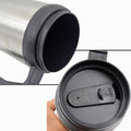 Stainless Steel Vacuum Glass Insulated Glass Coffee Cups (With Lid & Handle / 1 pc) - Shopmania Wholesale