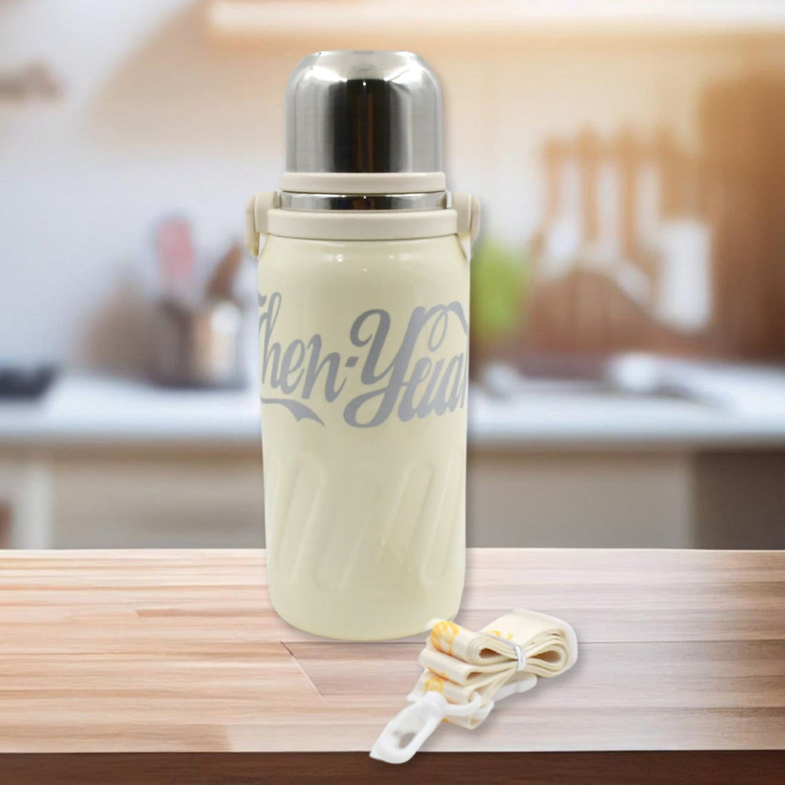 Stainless Steel Vacuum Insulated Water Bottle | Leak Proof Flask for Tea Coffee | Reusable Water Bottle with Hanging Strap | Bottle for Hot & Cold Drinks Wide Mouth Water Flask 1200 ML - Shopmania Wholesale