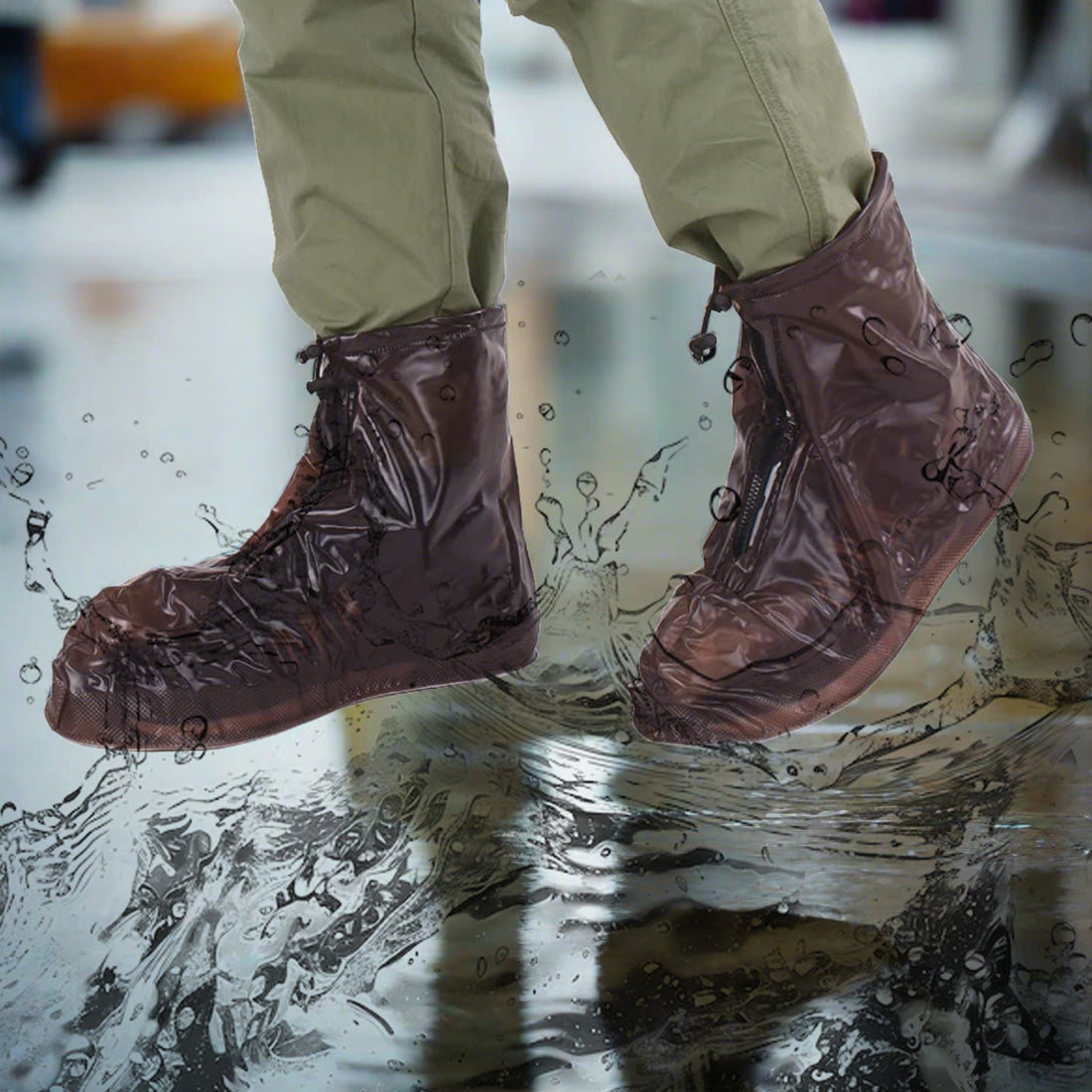 Plastic Shoes Cover Reusable Anti-Slip Boots Zippered Overshoes Covers Transparent Waterproof Snow Rain Boots for Kids / Adult Shoes, for Rainy Season (1 Pair / Small Size) - Shopmania Wholesale
