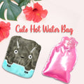 Grey Cat Print Small Hot Water Bag with Cover for Pain Relief your brand