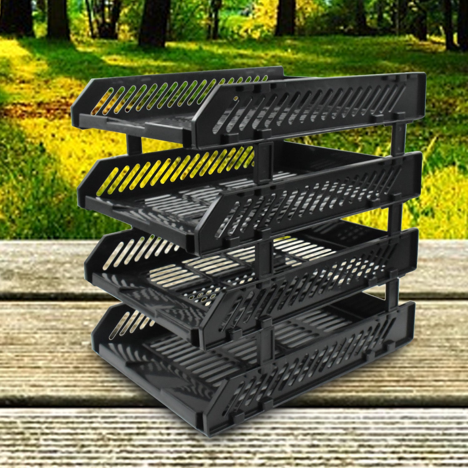 Multifunctional File Rack with Drawers: Desktop Storage for Office Supplies (4 Layers) - Shopmania Wholesale