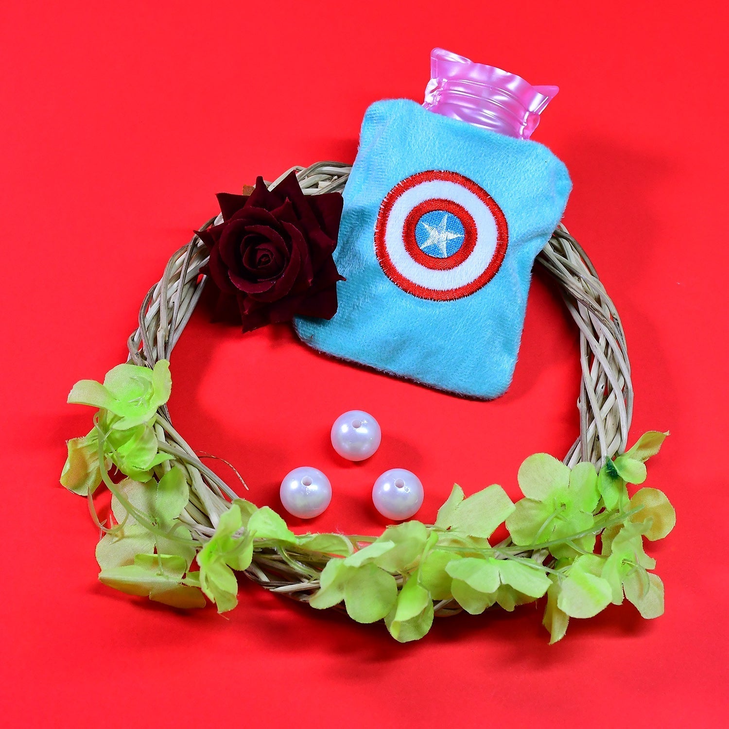 Captain America Print Small Hot Water Bag with Cover for Pain Relief your brand