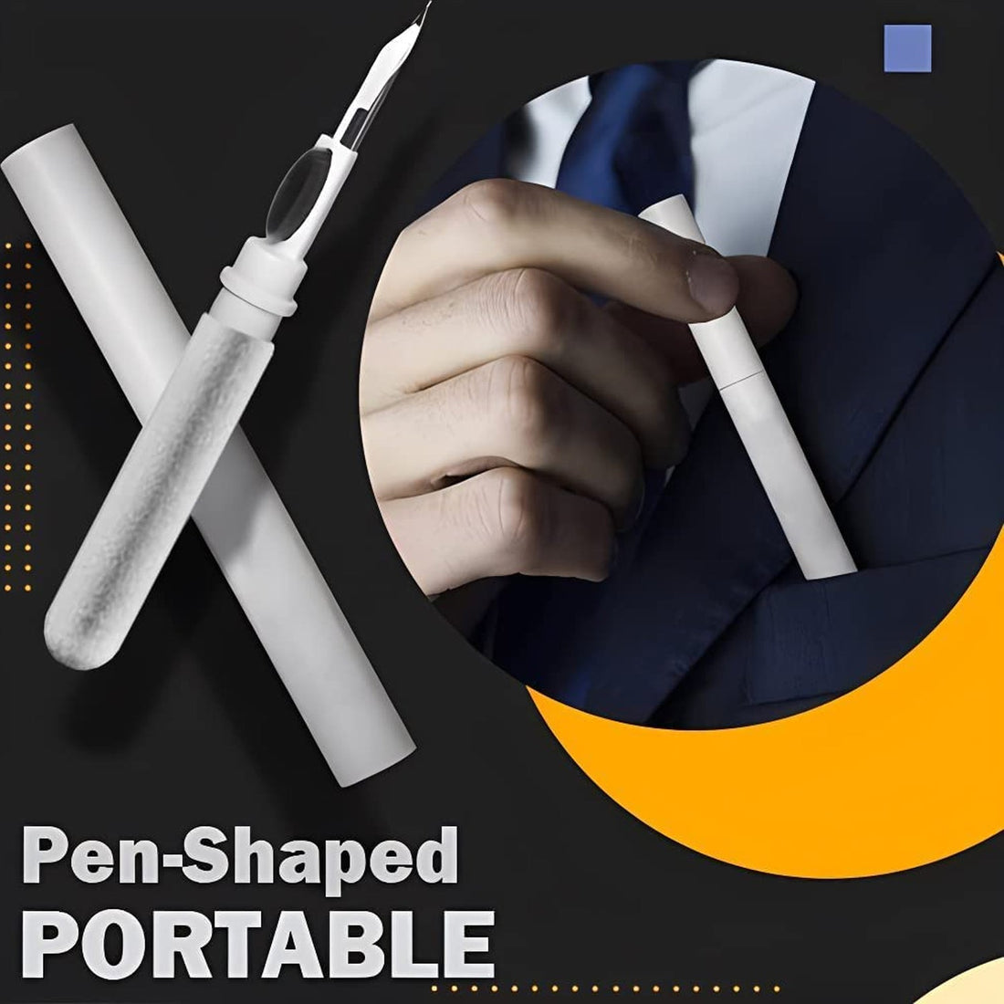 3 In 1 Earbuds Cleaning Pen For Cleaning Of Ear Buds And Ear Phones Easily Without Having Any Damage. your brand
