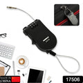 Multifunctional cable lock with number code for travel, sports Etc. Retractable Wire Lock,Wire Black Shell Combination Password. your brand