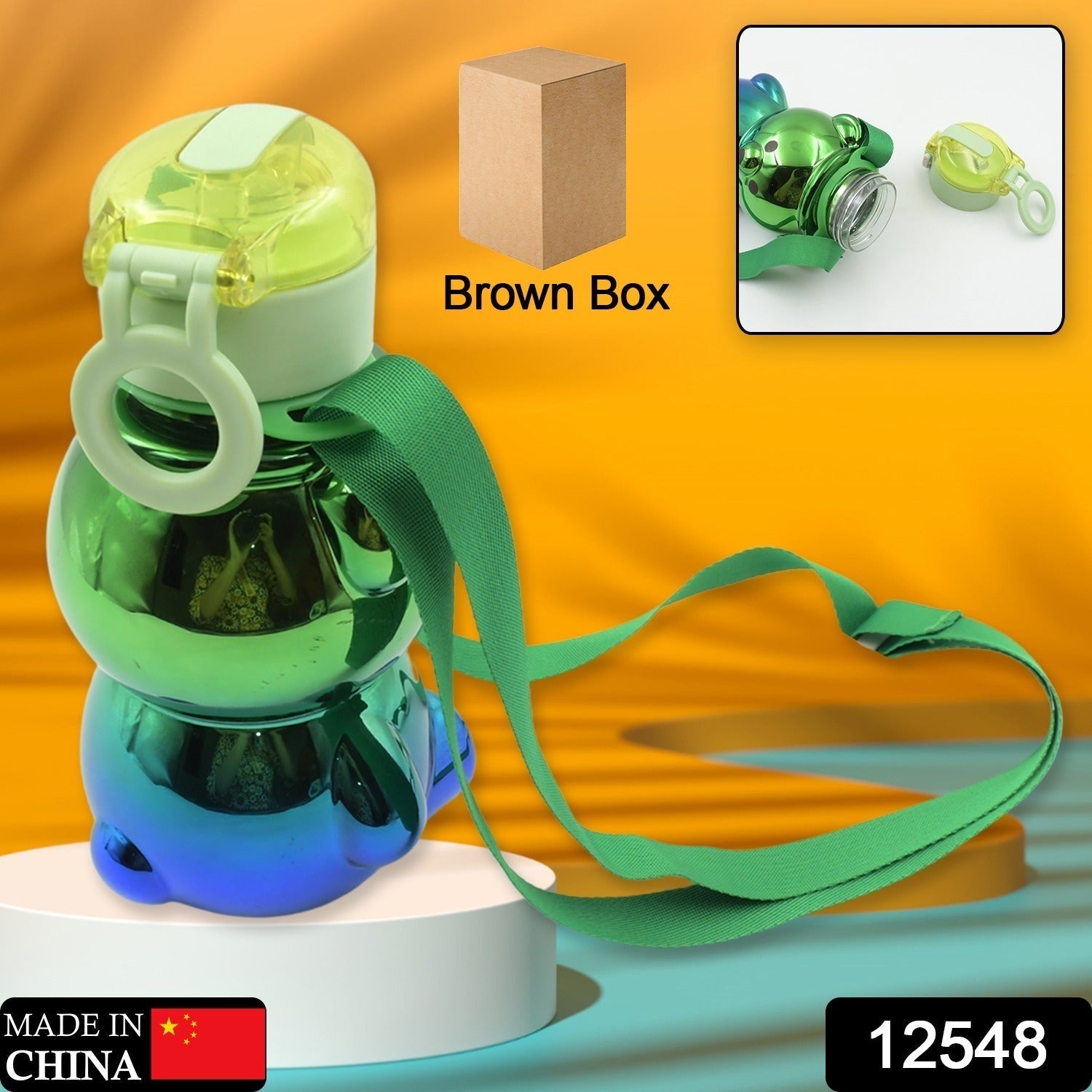 Cute Plastic Water Bottle, with adjustable shoulder strap and stickers, portable drinking cup Water Bottle For Kids | Water Bottle | Return Gift For Kids | Water Bottle With Straw | School Water Bottle (1 Pc) your brand