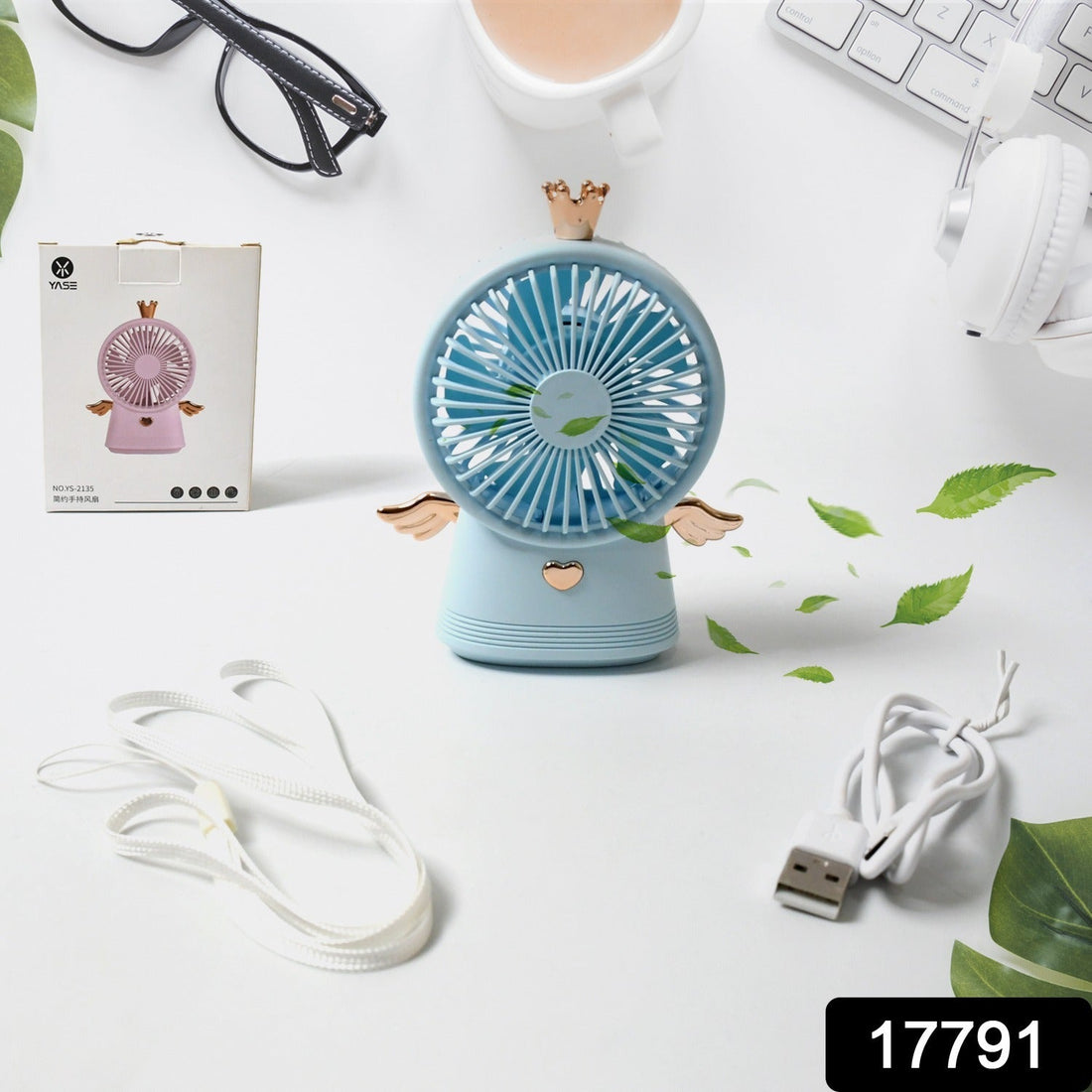 Cute Electric Mini Handheld Fan, Portable USB Rechargeable Mini Fan for Home, Office, Travel and Outdoor Use (1 Pc) your brand