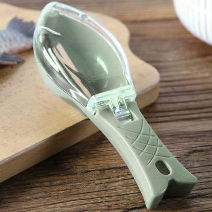 Fish scale scraper and skin peeler tool for kitchen use.