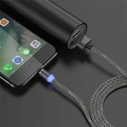 Magnetic Charging Cable 3 in 1 Metal Magnetic Micro USB Type C Lighting Cable with LED, Multiple Charging Adapters for All Android and all Smartphones  (Compatible with All Android and iPhone Smartphones, Tablet, PC, Mobile - Shopmania Wholesale