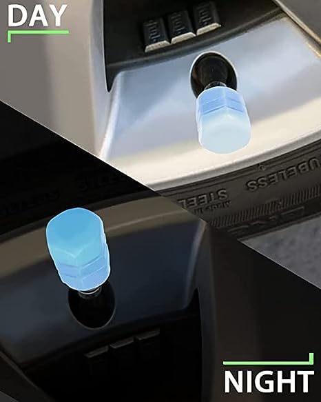 Tyre Valve Caps Luminous Glow Car Tire Air Stem Valve Cap Covers vaal cap ( 4 Pcs Mix Colour) - Shopmania Wholesale