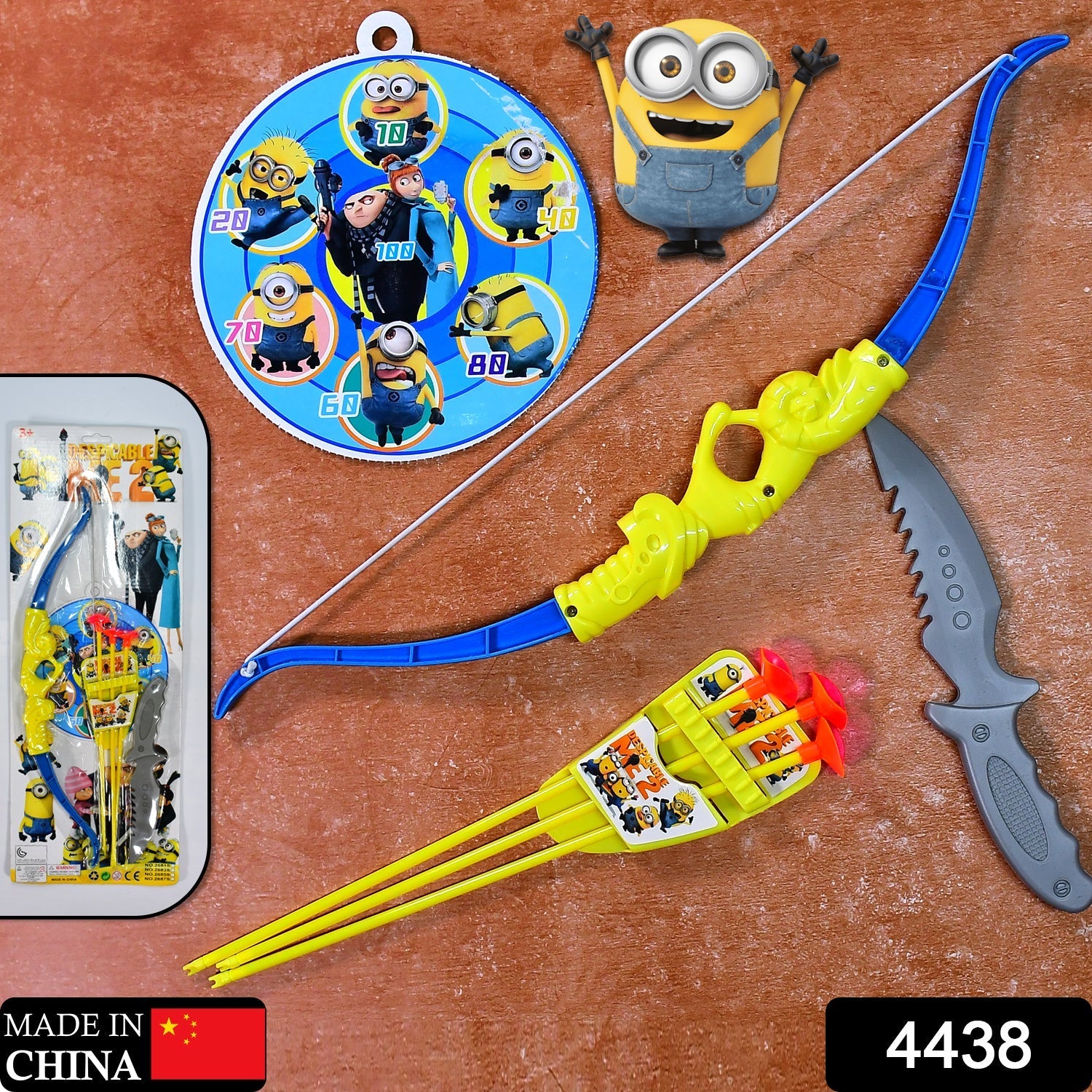 Archery toy set with bow, arrows, and knife