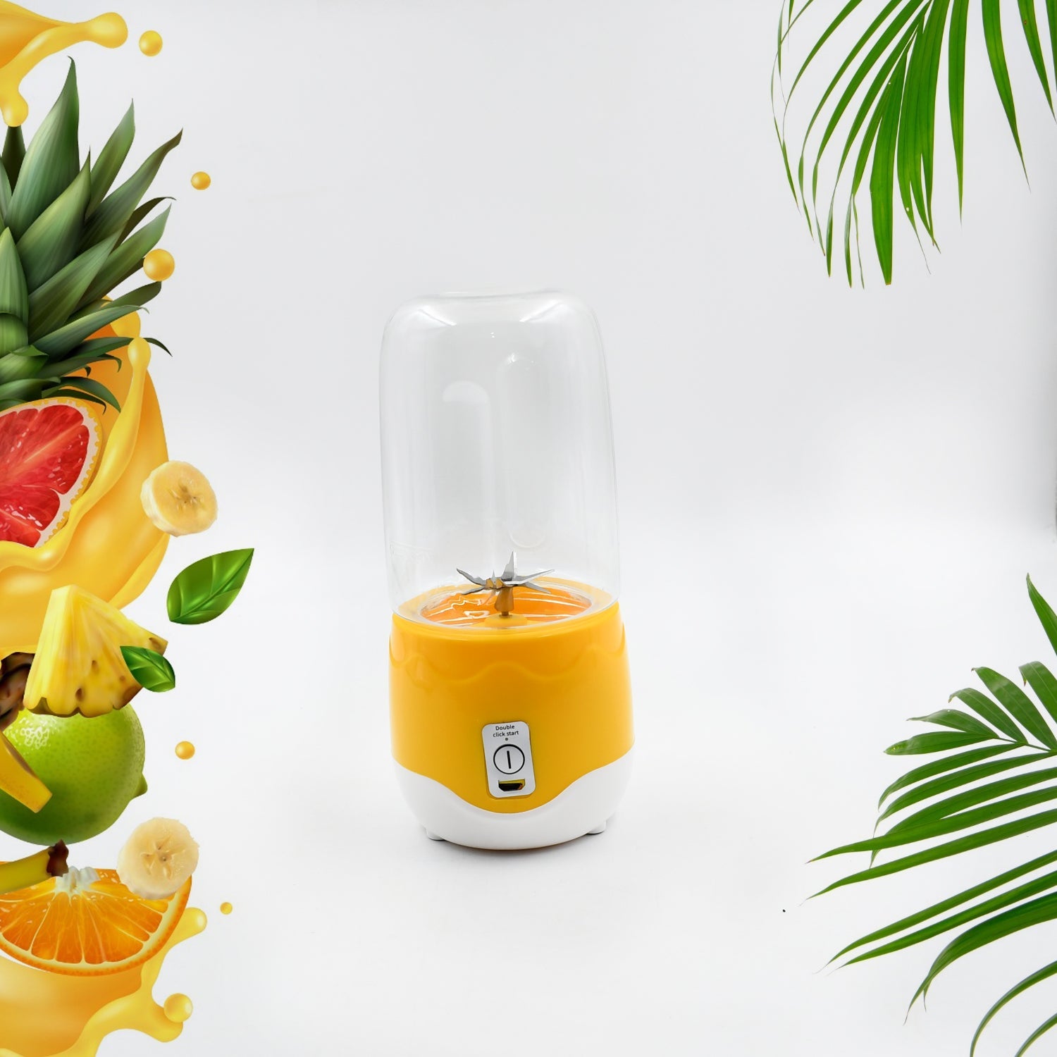 Portable Electric USB Juice Maker 6 blade Blender Grinder Mixer Personal Size, USB Rechargeable Mini Juicer for Smoothies and Shakes with Juicer Cup - 400ml - Shopmania Wholesale