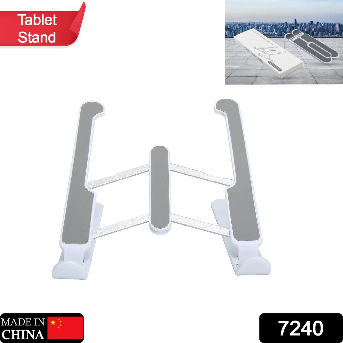 Adjustable tablet stand with foldable legs