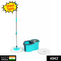 Floor cleaning mop with steel spin and easy wheels.